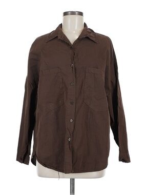 Made in Italy Brown Shirt with Accent Stitching